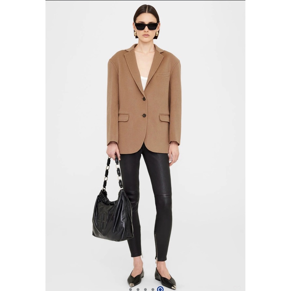 Anine Bing Quinn Blazer | Heavyweight | Camel Cashmere Blend - Picture 2 of 7
